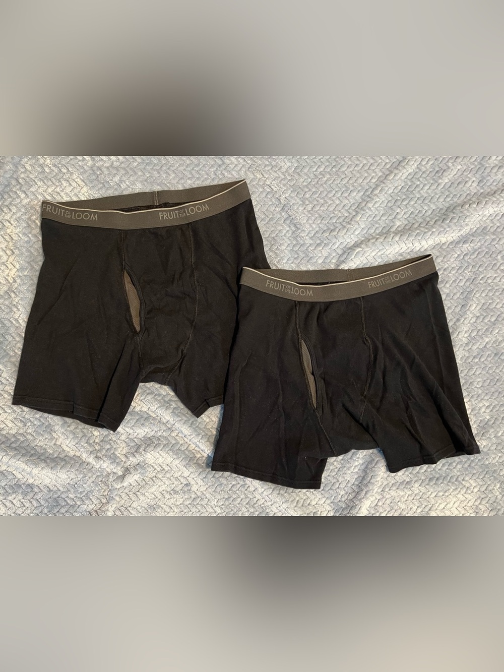 🔴Fruit of the Loom Boxer Briefs 2 Pair Black, Cotton XL